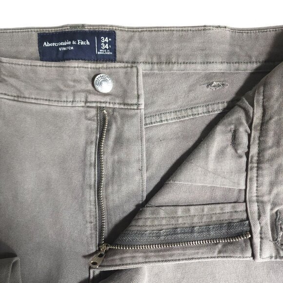 Abercrombie & Fitch Heavy Canvas Carpenter Pants Mens 34x34 Cotton Workwear - Picture 8 of 15